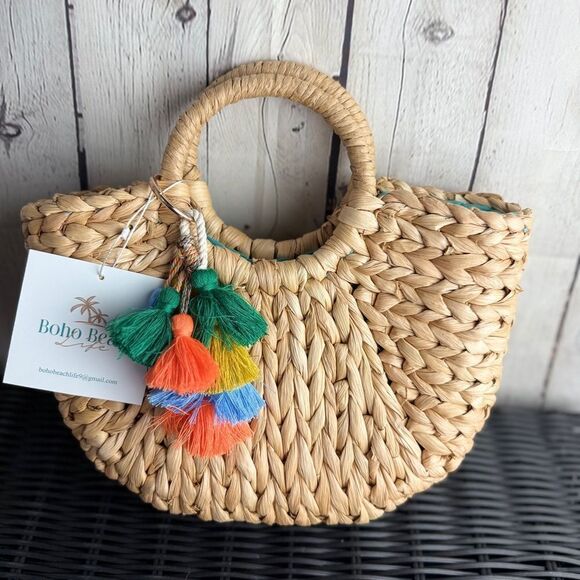 Tan Woven Tote Bag - Picture 1 of 9